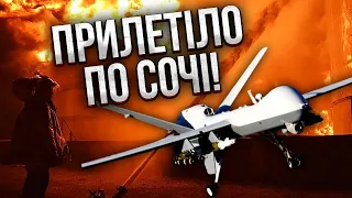 🔥Только что! БОЛЬШАЯ АТАКА НА СОЧИ. Пылает прямо у аэропорта, везде дым. В Подмосковье взрывы