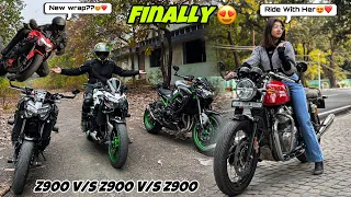 Finally Ride with Siddhi on My Kawasaki z900 😍 | Girls reaction on Superbike