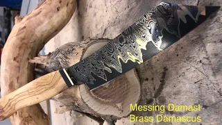 Damast Messer Schmieden! Messing Damast Brass Damascus