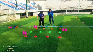 تمرين كره قدم( رشاقه + قوه + تحسين خفه حركه الاقدام)  Agility + strength + improve foot movement