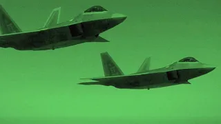 A Squadron of F-22s Goes on a Strike Mission Against ISIS