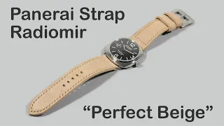 Panerai Radiomir Strap "Perfect Beige" Thin Handmade Strap with Unique Texture PAM00183 Black Seal