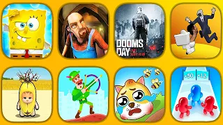 SpongeBob,Scary Stranger,Doomsday,Skibidi.io,Banana Survival,Bowmasters,Save The Dog,Join Blob Clash