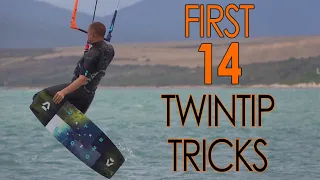 First 14 Tricks for Kiteboarders (hooked in, twintip, light wind skills)