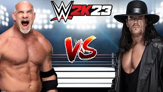 WWE 2K23 GOLDBERG VS  THE UNDERTAKER NO HOLDS BARRED MATCH!
