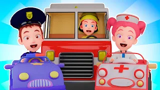 Police Car, Ambulance & Fire Truck Finger Family | Nursery Rhymes and Kids Songs