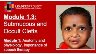 Module 1.3- Cleft Palate Speech and Feeding: Submucous Cleft, Occult Palate Anatomy and Physiology