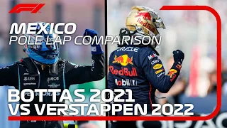 Mexican GP Pole Lap Comparison | Bottas 2021 VS Verstappen 2022