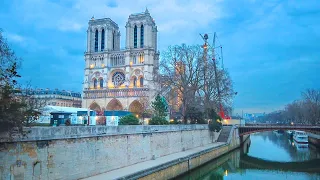 A Paris Walk at Dawn: French City Streets Awaken incl. Louvre Museum & Notre-Dame 🇫🇷 4K