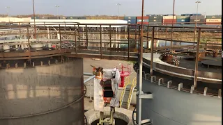 Абразивоструйная очистка и огнезащита металлоконструкций на заводе Total