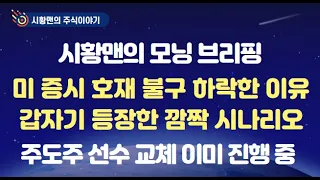 모닝 브리핑. 엔비디아 급등 불구 미 증시 하락한 이유. 갑자기 등장한 깜짝 시나리오. 다시 오를 것이라는 주장 근거들. 새로운 판 이미 깔렸다. 바뀐 주도주 흐름 집중해야