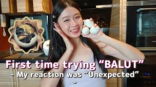 First Time trying Balut  | Boiled Duck Egg Embryo 🇵🇭  - My reaction was Unexpected