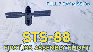 STS-88 First ISS Assembly Mission - Full Mission, HD, Shuttle, Zarya, Space Station, AI upscale