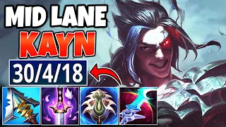 KAYN, BUT I WENT MID LANE AND DESTROYED THE ENEMY TEAM (30 KILLS, 74000 DAMAGE) - League of Legends