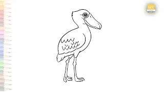 Shoebill bird drawings | Easy birds drawings | How to draw Shoebill easy step by step | #artjanag