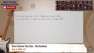 🎸 Here Comes The Sun - The Beatles Guitar Backing Track with chords and lyrics