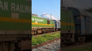 😂 Wag 9 locomotive departing with funny horn sound Maal Gaadi 😂 #shorts