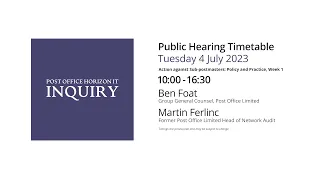 Ben Foat - Martin Ferlinc - Day 55 AM (04 July 2023) - Post Office Horizon IT Inquiry