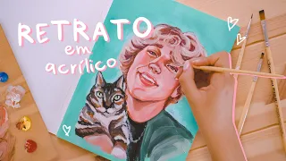 Como pinto um retrato em acrílico passo a passo *so relaxingggg* | Maria, Miúda das Artes