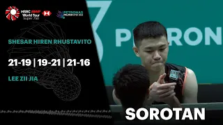 Shesar Hiren Rhustavito (INA) 2 - 1 Lee Zii Jia (MAS) | Perseorangan Lelaki | Terbuka Malaysia 2022