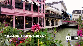 CHAMONIX - France - Cloudy Day in the Mountains - Walking Tour 2023 - 4k