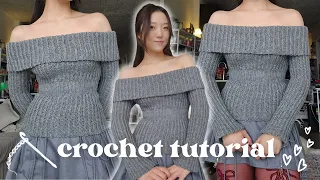 beginner friendly off shoulder crochet tutorial