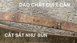 Rèn con dao chặt củi 1 cân cực khủng bằng thép IFA ĐỨC CHO ANH KHÁCH BẮC GIANG! CẮT SẮT NHƯ BÙN