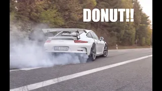 Cars Leaving Nürburgring Tankstelle - DONUT,DRIFTS,FLAMES !! 28.10.2018