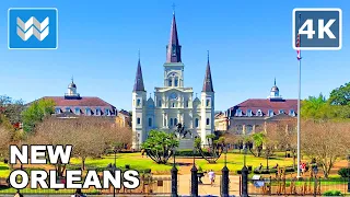 [4K] French Quarter in New Orleans, Louisiana USA -  Walking Tour Vlog & Vacation Travel Guide 🎧