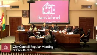 City Council - October 18, 2022 Regular Meeting - City of San Gabriel