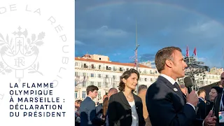La flamme olympique à Marseille : déclaration du Président Emmanuel Macron.