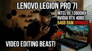 LENOVO LEGION 7i PRO - i9 13900HX - RTX 4080 - 64gb RAM Upgrade - Video Editing MONSTER LAPTOP
