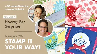 Create 5 interactive cards revealing surprises with Hooray for Surprises Stampin' Up!