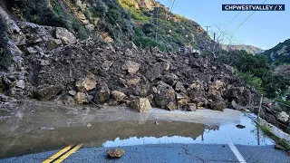 Massive rock and mudslides shut down several roads in Malibu