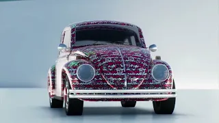 Classic VW Bug Wrapped in Rwraps Day of the Dead Vinyl Wrap Film