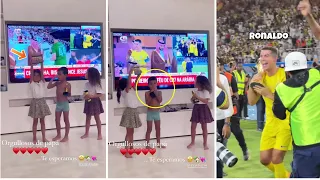 Cristiano Ronaldo daughter reaction to Ronaldo become champion !!😍🥺💙🏆