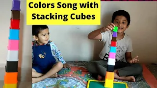 #Colors Song with #Stacking Cubes | Learning Colours | Boy Perfection in Colours Stacking Cups