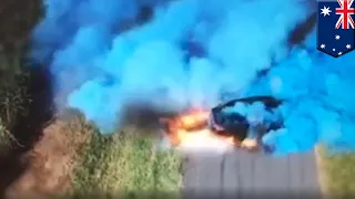 Car bursts into flames in Aussie gender reveal gone wrong - TomoNews
