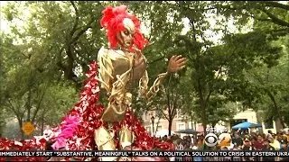 Crowds Gather For West Indian Day Parade