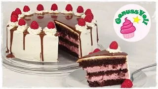 fruchtige HIMBEER-SCHOKOLADEN-TORTE | einfache Himbeertorte mit Schokolade