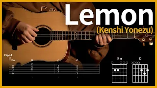 64.Lemon - Kenshi Yonezu 【★★☆☆☆】 | Guitar tutorial | (TAB+Chords)