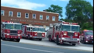 FULL HOUSE RESPONSE!! - Worcester Fire Department Engines & Truck Responding - structure fire CODE 3