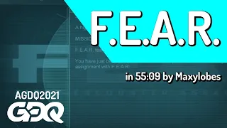 F.E.A.R. by Maxylobes in 55:09 - Awesome Games Done Quick 2021 Online