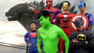 Hulk -  Superheroes VS Godzilla :Hulk & Spiderman & Captain America & Ironman & Superman -슈퍼 히어로 No