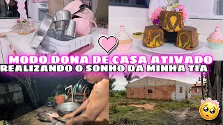 BOLO PRO CAFÉ DA MANHÃ|| ESTOU CONSTRUINDO A CASA DA MINHA TIA || FUI NA MINHA MÃE e PEIXE ASSADO💕