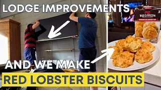 LODGE IMPROVEMENTS AND MAKING FLORIDA STYLE RED LOBSTER BISCUITS