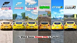 Nissan 370z Comparison - Horizon 5, FH4, FH3, NFS Unbound, The Crew 2, Project Cars 3, NFS Heat