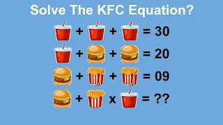 KFC Math Equation Problem - Drink Burger and Fries Facebook Twitter Whatsapp Viral Puzzle