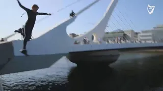 WATCH: Daredevils jump into Liffey during Dublin's heatwave