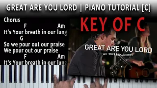 Great Are You Lord | Beginner Piano Tutorial [C]